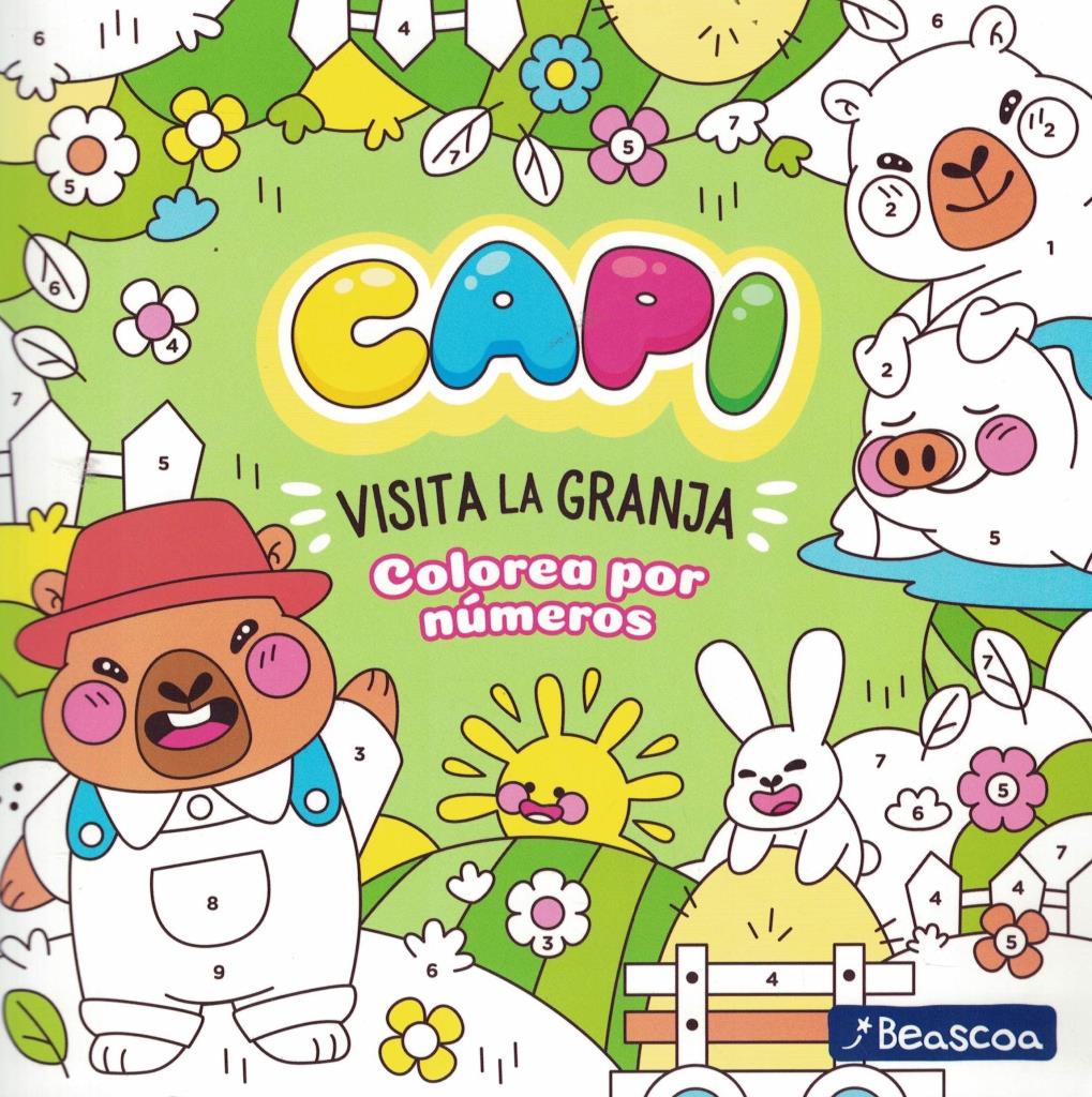 CAPI VISITA LA GRANJA - COLOREA POR NUMEROS