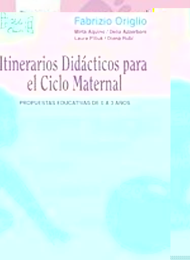 ITINERARIOS DIDACTICOS PARA EL CICLO MATERNAL PROPUESTAS EDU