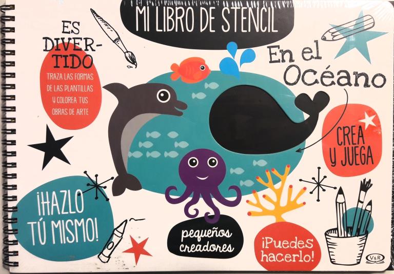 EN EL OCEANO - MI LIBRO DE STENCIL - COLOREAR