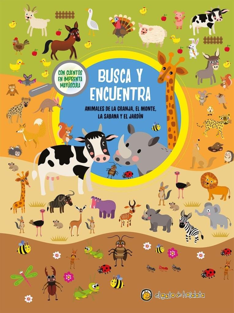 BUSCA Y ENCUENTRA- ANIMALES DE LA GRANJA, EL MONTE, LA SABANA Y EL JARDIN
