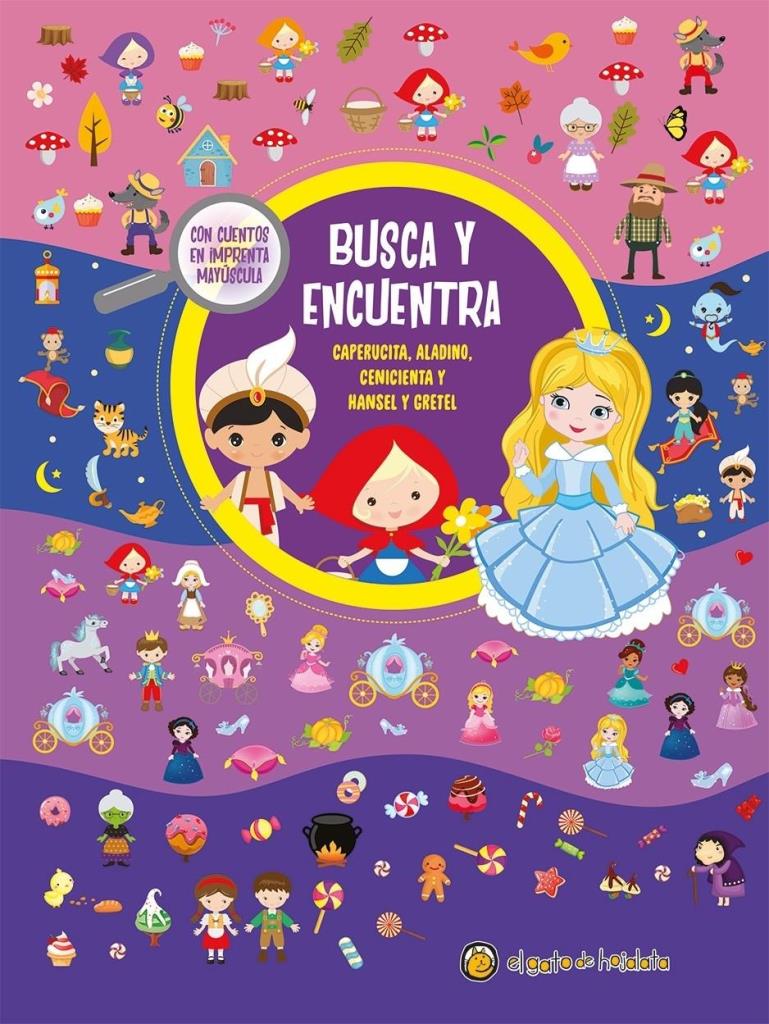 BUSCA Y ENCUETRA- CAPERUCITA, ALADINO, CENICIENTA Y HANSEL Y GRETEL