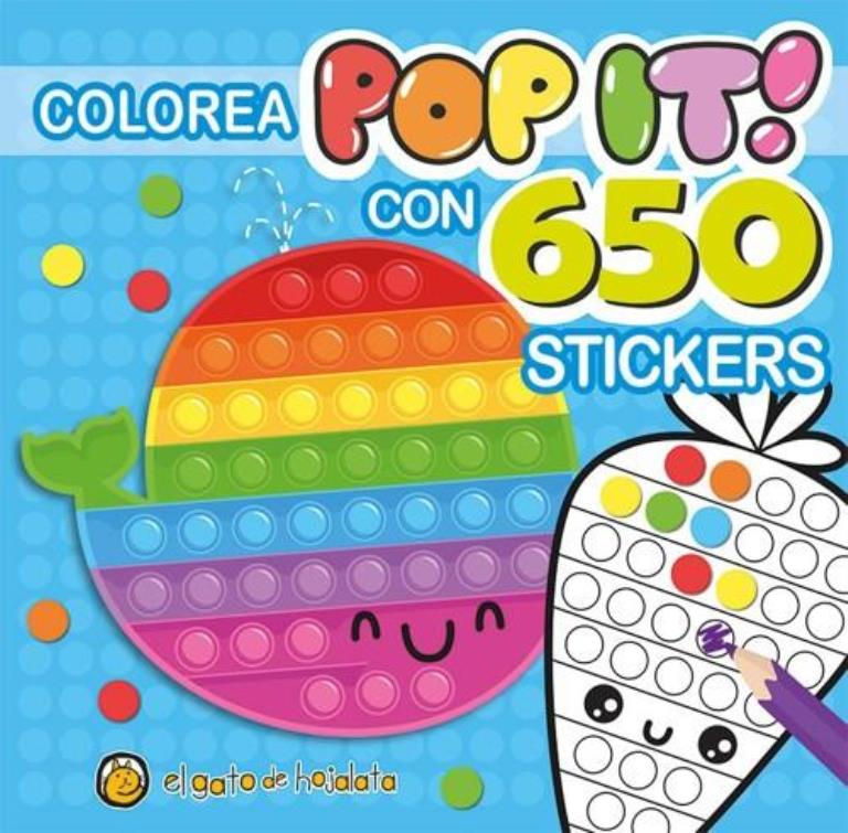 COLOREA POP IT CON 650 STICKERS- BALLENA